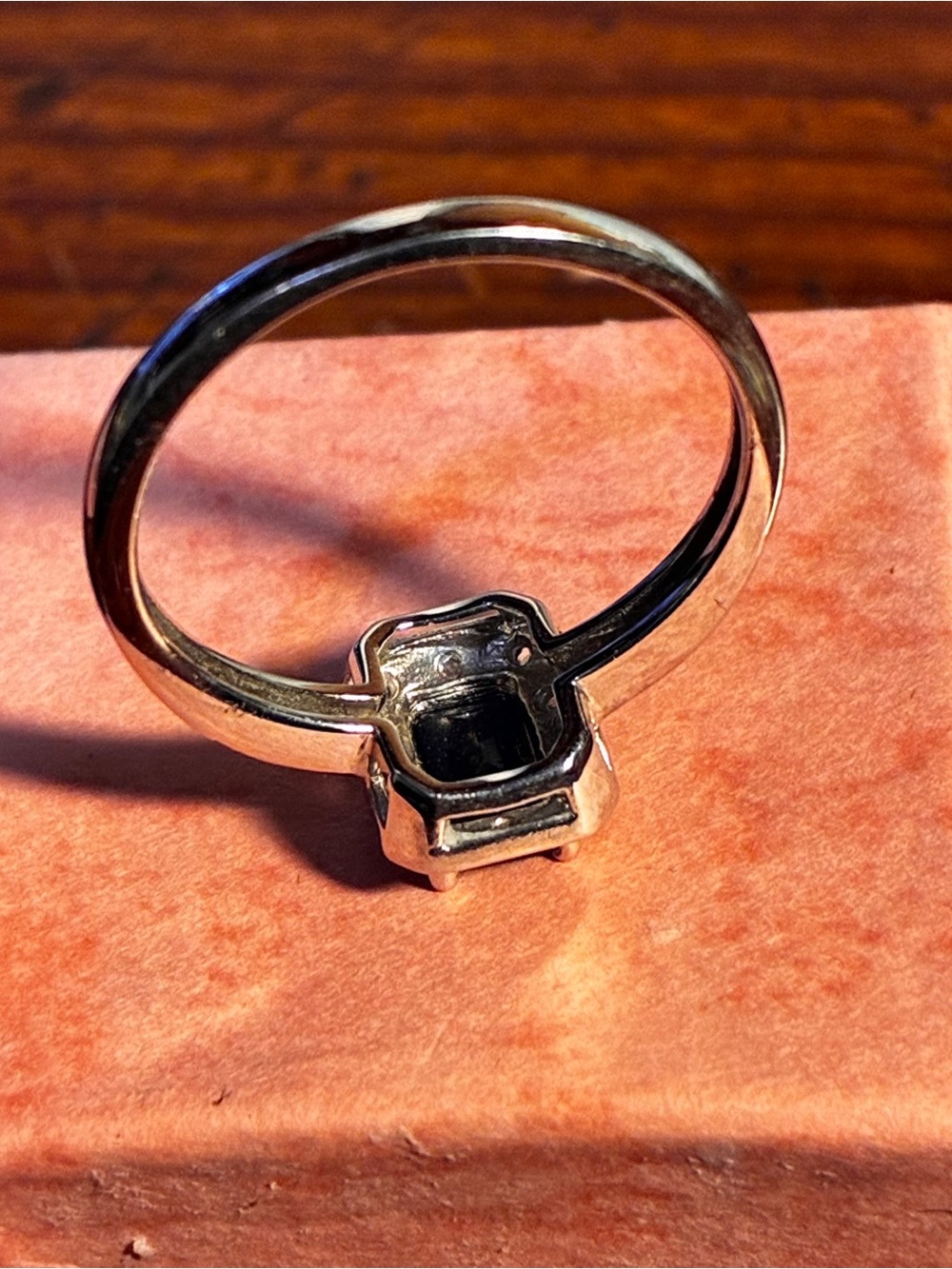 925 Silver & Deep Blue Sapphire Look Ring - Picture 6 of 8